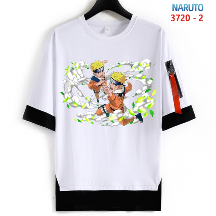 Naruto Cotton Crew Neck Fake Two-Piece Short Sleeve T-Shirt from S to 4XL HM-3720-2