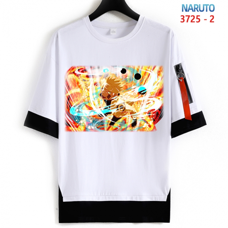 Naruto Cotton Crew Neck Fake Two-Piece Short Sleeve T-Shirt from S to 4XL  HM-3725-2