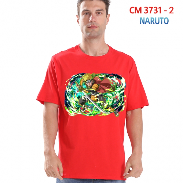 Naruto Printed short-sleeved cotton T-shirt from S to 4XL 3731-2