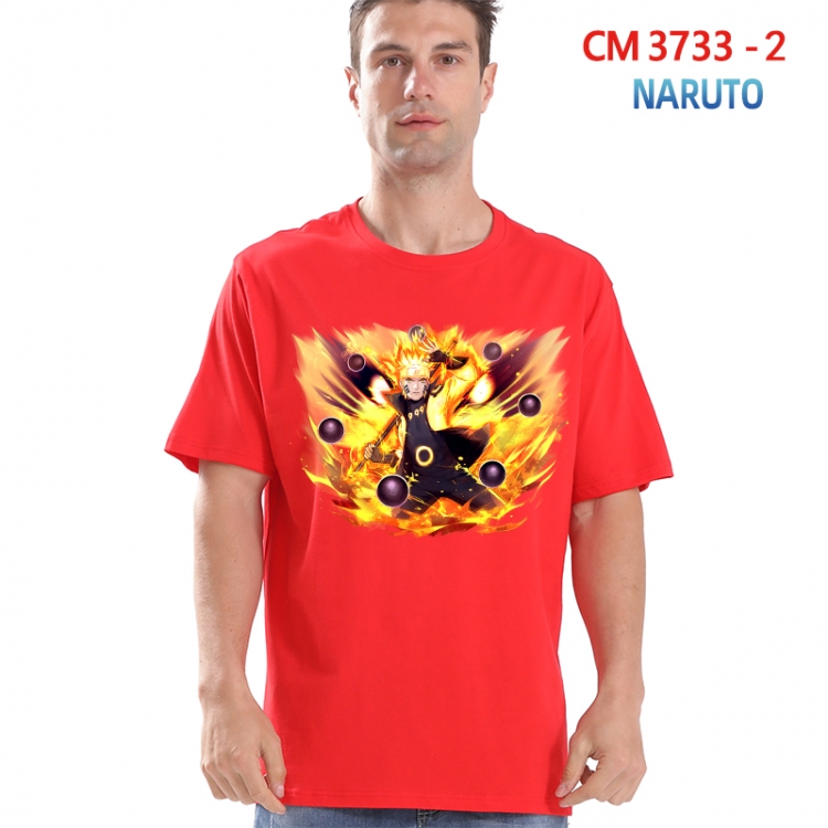 Naruto Printed short-sleeved cotton T-shirt from S to 4XL 3733-2