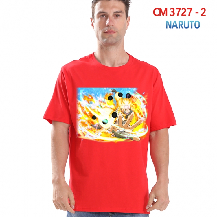 Naruto Printed short-sleeved cotton T-shirt from S to 4XL 3727-2