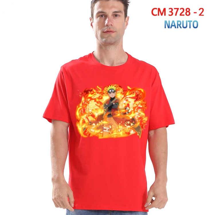 Naruto Printed short-sleeved cotton T-shirt from S to 4XL 3728-2