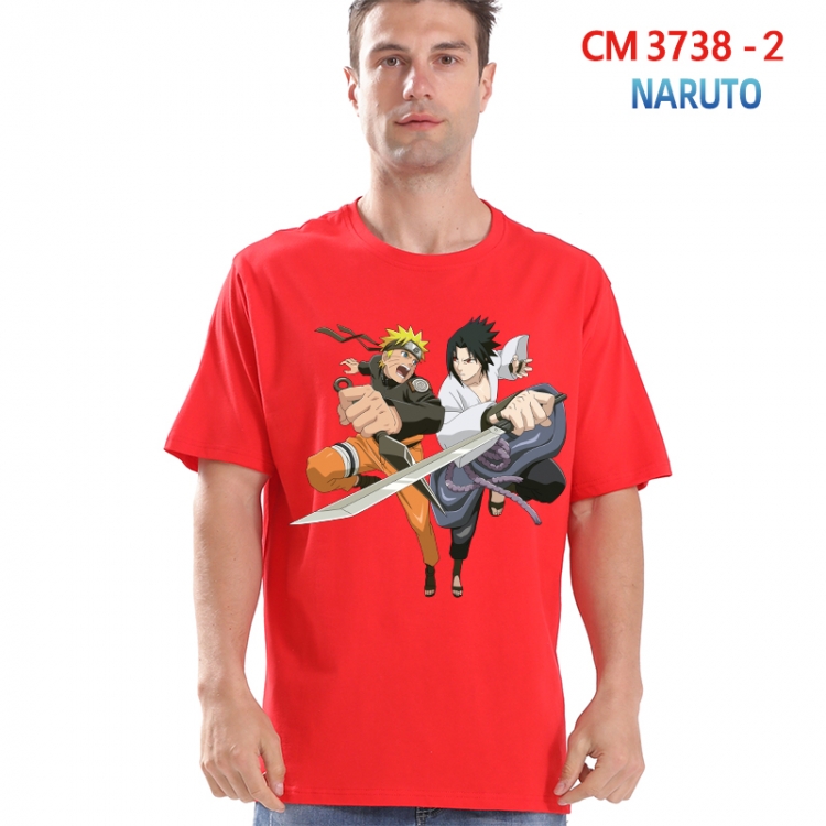 Naruto Printed short-sleeved cotton T-shirt from S to 4XL 3738-2