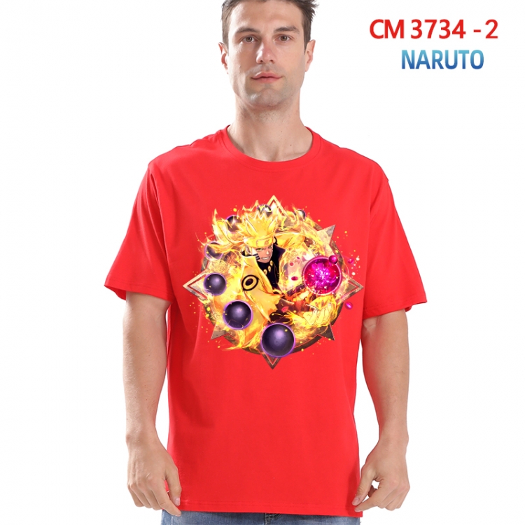 Naruto Printed short-sleeved cotton T-shirt from S to 4XL  3734-2