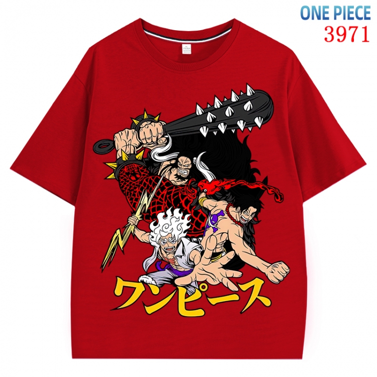 One Piece Anime Pure Cotton Short Sleeve T-shirt Direct Spray Technology from S to 4XL CMY-3971-3