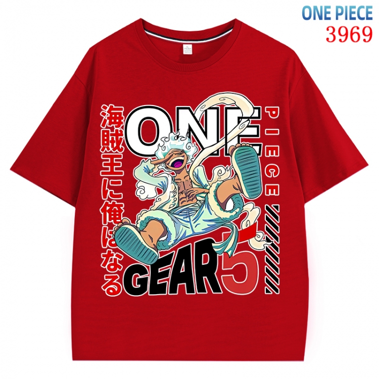 One Piece Anime Pure Cotton Short Sleeve T-shirt Direct Spray Technology from S to 4XL CMY-3969-3