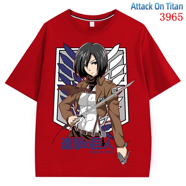 Shingeki no Kyojin Anime Pure Cotton Short Sleeve T-shirt Direct Spray Technology from S to 4XL CMY-3965-3