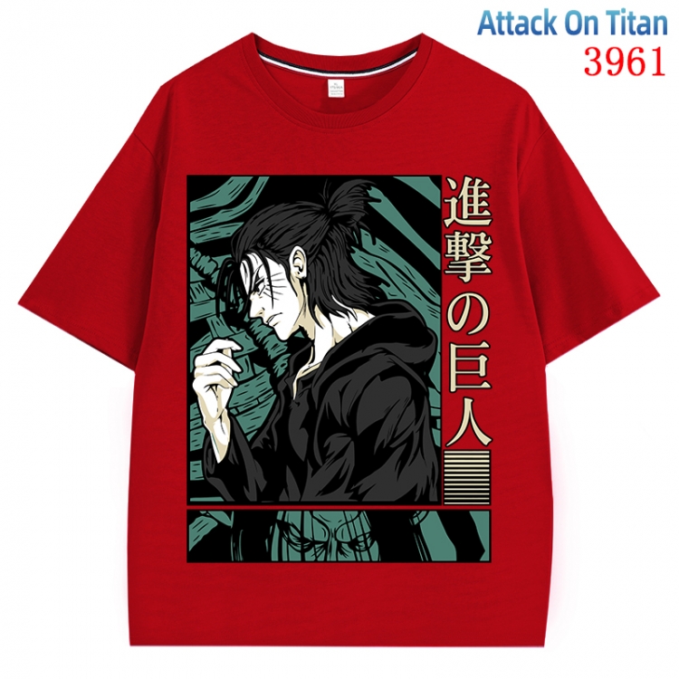 Shingeki no Kyojin Anime Pure Cotton Short Sleeve T-shirt Direct Spray Technology from S to 4XL CMY-3961-3