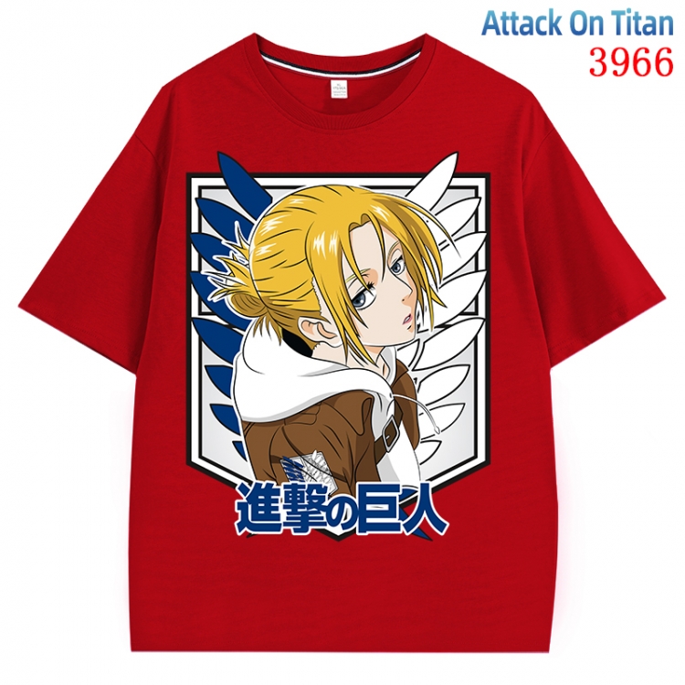 Shingeki no Kyojin Anime Pure Cotton Short Sleeve T-shirt Direct Spray Technology from S to 4XL CMY-3966-3
