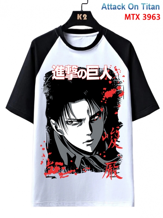 Shingeki no Kyojin Anime raglan sleeve cotton T-shirt from XS to 3XL MTX-3963-1