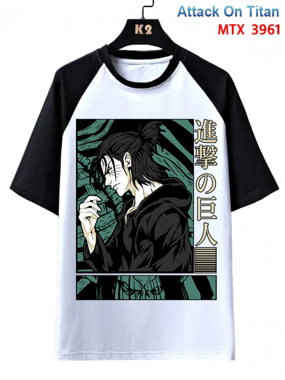 Shingeki no Kyojin Anime raglan sleeve cotton T-shirt from XS to 3XL  MTX-3961-1