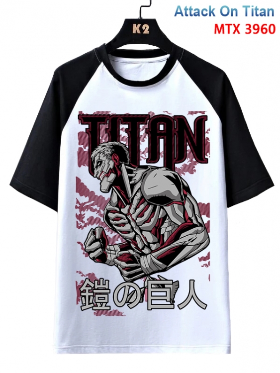 Shingeki no Kyojin Anime raglan sleeve cotton T-shirt from XS to 3XL  MTX-3960-1