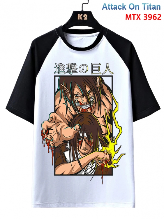 Shingeki no Kyojin Anime raglan sleeve cotton T-shirt from XS to 3XL  MTX-3962-1