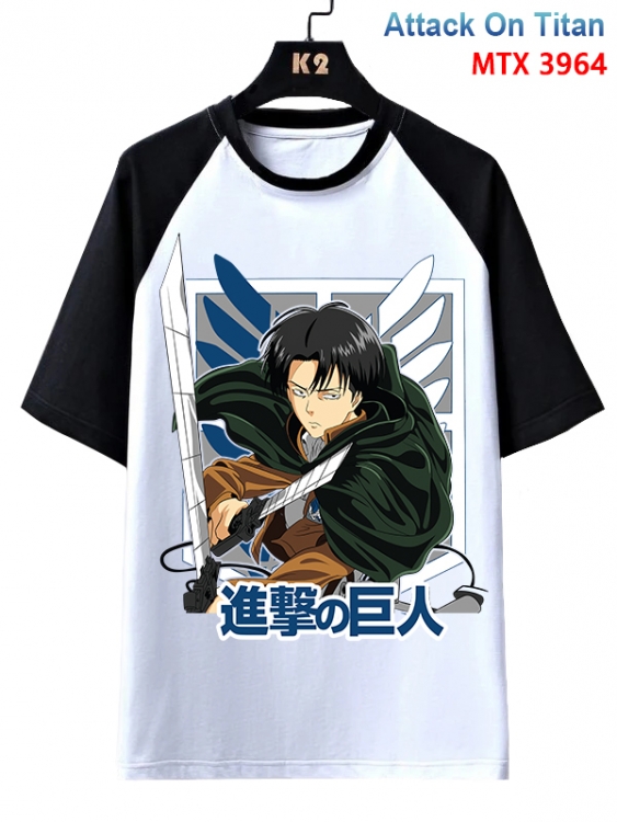 Shingeki no Kyojin Anime raglan sleeve cotton T-shirt from XS to 3XL  MTX-3964-1
