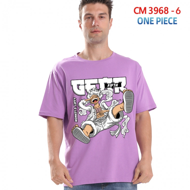 One Piece Printed short-sleeved cotton T-shirt from S to 4XL 3968-6