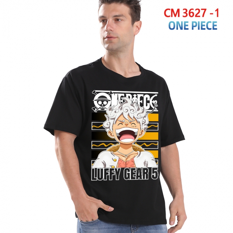 One Piece Printed short-sleeved cotton T-shirt from S to 4XL 3627-1