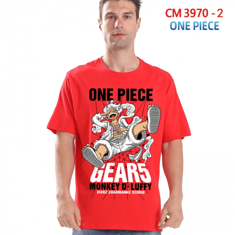 One Piece Printed short-sleeved cotton T-shirt from S to 4XL 3970-2
