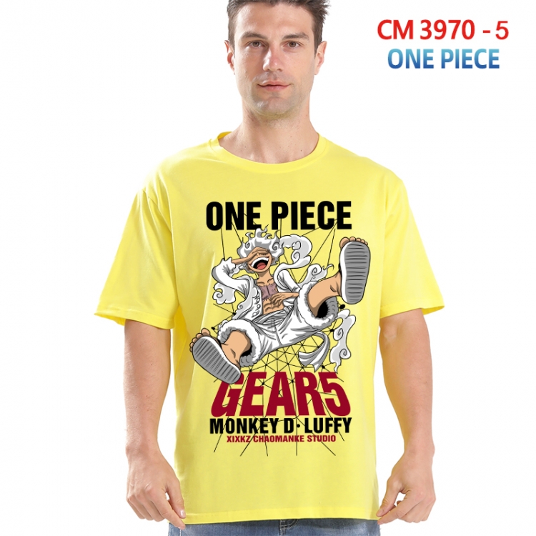 One Piece Printed short-sleeved cotton T-shirt from S to 4XL 3970-5