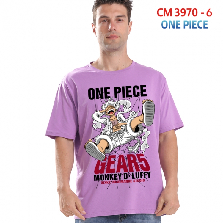 One Piece Printed short-sleeved cotton T-shirt from S to 4XL  3970-6