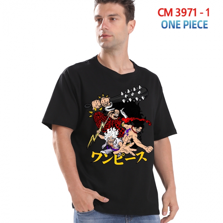 One Piece Printed short-sleeved cotton T-shirt from S to 4XL 3971-1