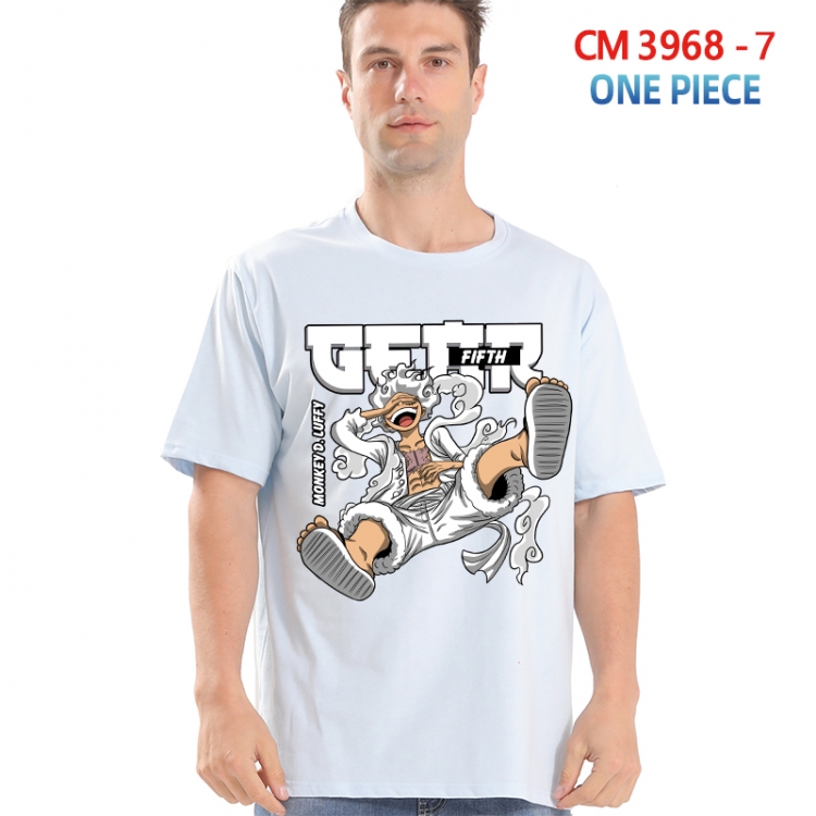 One Piece Printed short-sleeved cotton T-shirt from S to 4XL  3968-7