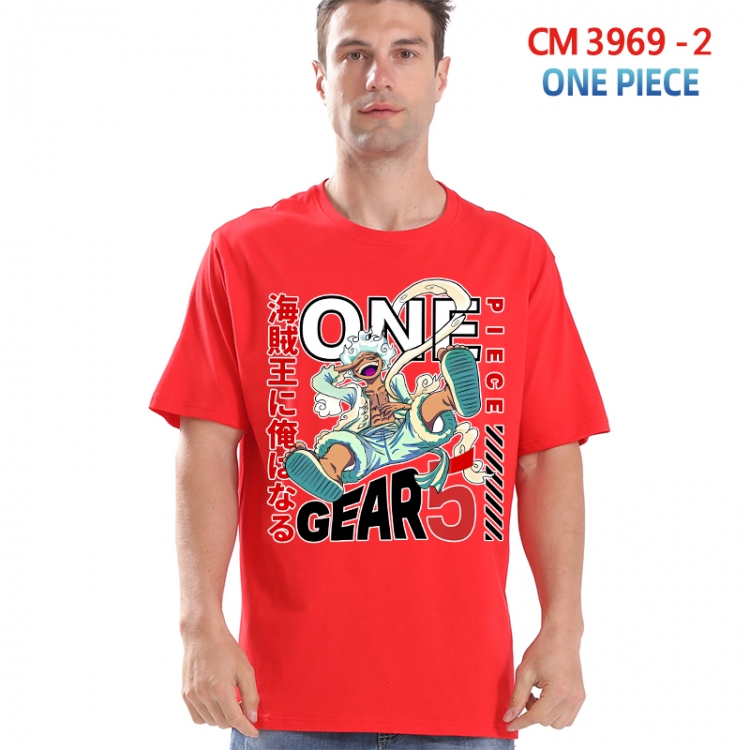 One Piece Printed short-sleeved cotton T-shirt from S to 4XL  3969-2