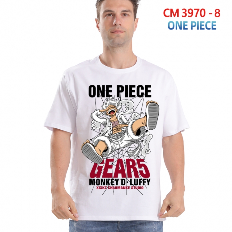 One Piece Printed short-sleeved cotton T-shirt from S to 4XL  3970-8