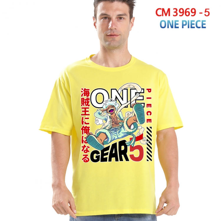 One Piece Printed short-sleeved cotton T-shirt from S to 4XL  3969-5