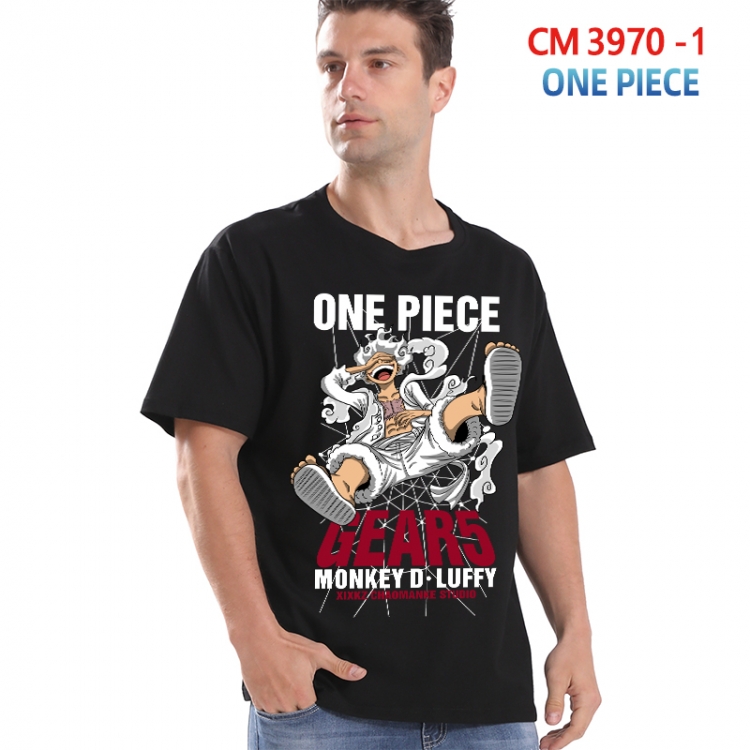 One Piece Printed short-sleeved cotton T-shirt from S to 4XL 3970-1