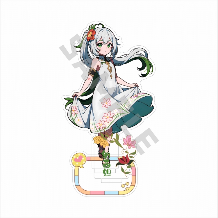 Genshin Impact Anime characters Double Insert Style acrylic Standing Plates Keychain 15m