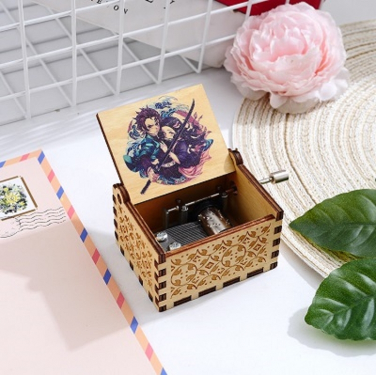 Demon Slayer Kimets Stall display, hand cranked music box, vintage music box gift 6.4X5.2X4.2CM price for 5 pcs