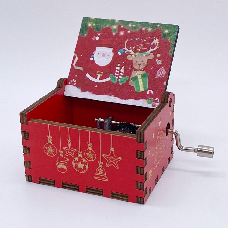 Christmas collection Stall display hand cranked music box vintage music box gift 6.4X5.2X4.2CM price for 5 pcs