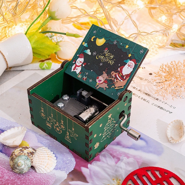 Christmas collection Stall display hand cranked music box vintage music box gift 6.4X5.2X4.2CM price for 5 pcs