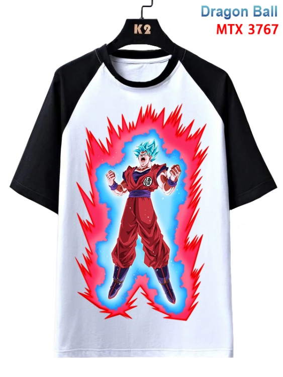 DRAGON BALL Anime raglan sleeve cotton T-shirt from XS to 3XL