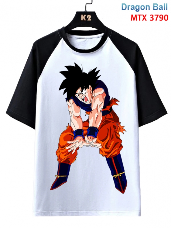 DRAGON BALL Anime raglan sleeve cotton T-shirt from XS to 3XL