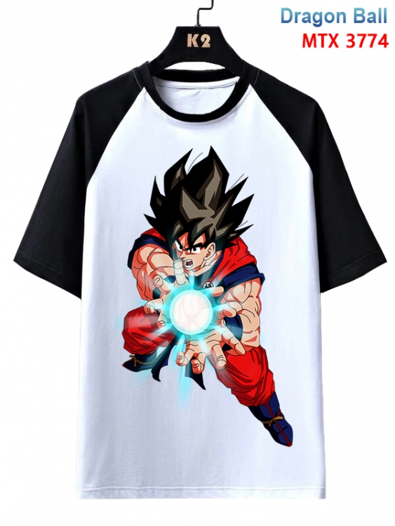 DRAGON BALL Anime raglan sleeve cotton T-shirt from XS to 3XL