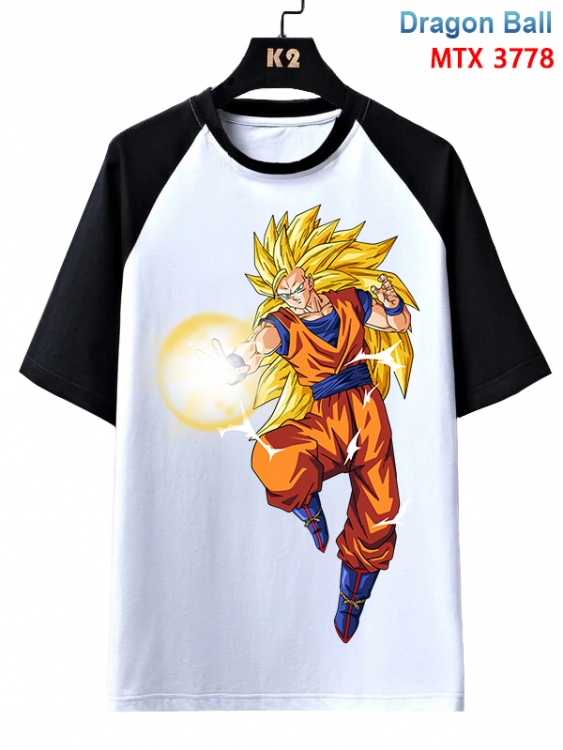 DRAGON BALL Anime raglan sleeve cotton T-shirt from XS to 3XL