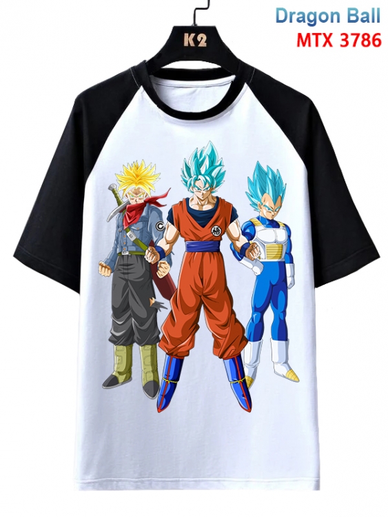 DRAGON BALL Anime raglan sleeve cotton T-shirt from XS to 3XL