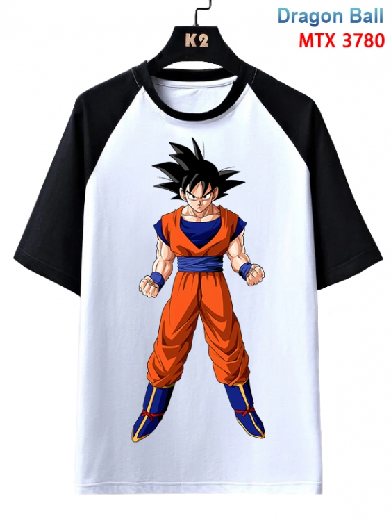 DRAGON BALL Anime raglan sleeve cotton T-shirt from XS to 3XL