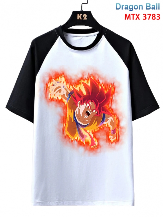 DRAGON BALL Anime raglan sleeve cotton T-shirt from XS to 3XL