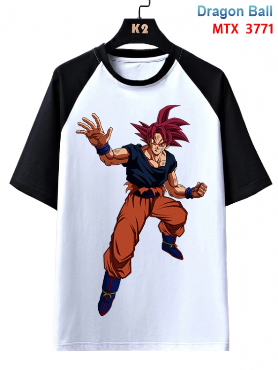 DRAGON BALL Anime raglan sleeve cotton T-shirt from XS to 3XL