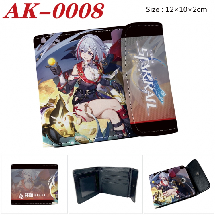 Honkai：StarRail Anime PU leather full color buckle 20% off wallet 12X10X2CM