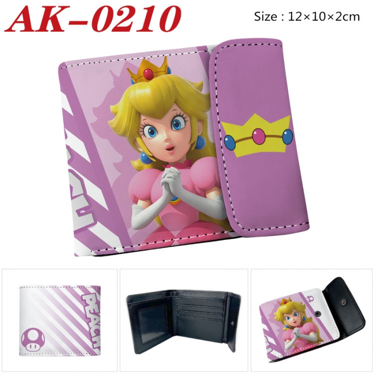 Super Mario Anime PU leather full color buckle 20% off wallet 12X10X2CM