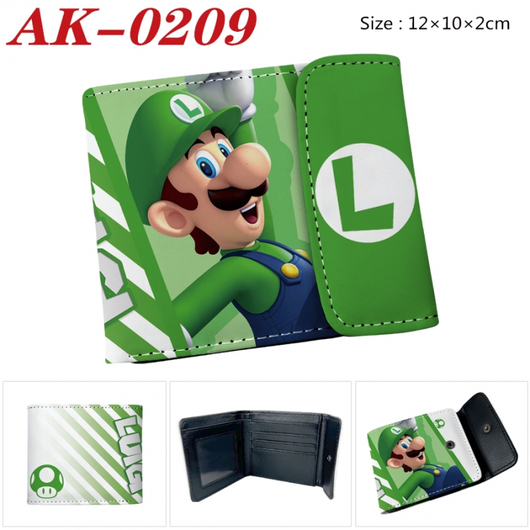 Super Mario Anime PU leather full color buckle 20% off wallet 12X10X2CM