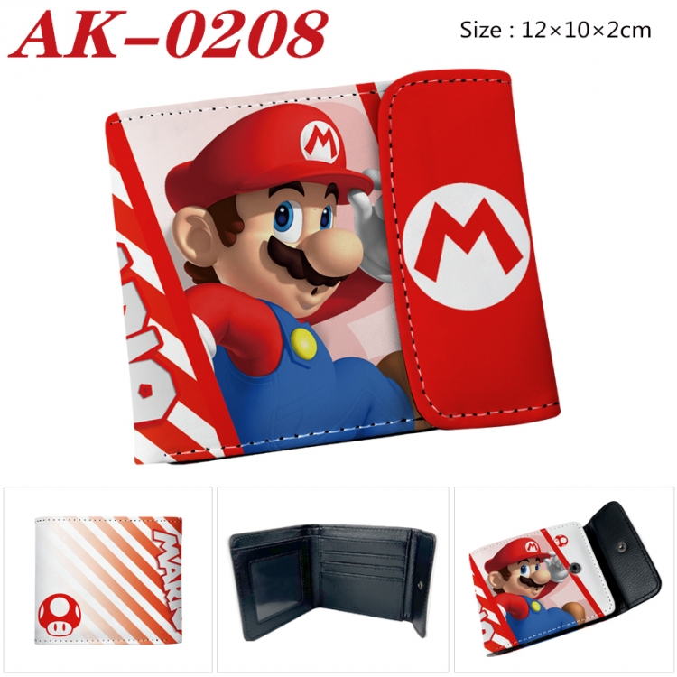 Super Mario Anime PU leather full color buckle 20% off wallet 12X10X2CM