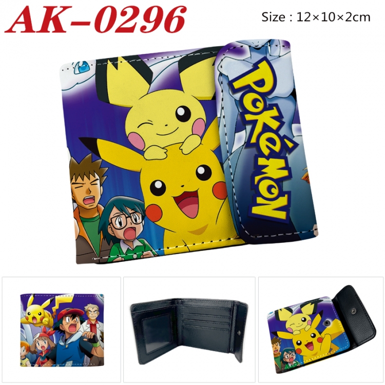 Pokemon Anime PU leather full color buckle 20% off wallet 12X10X2CM