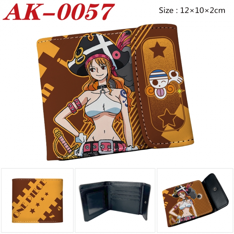 One Piece Anime PU leather full color buckle 20% off wallet 12X10X2CM