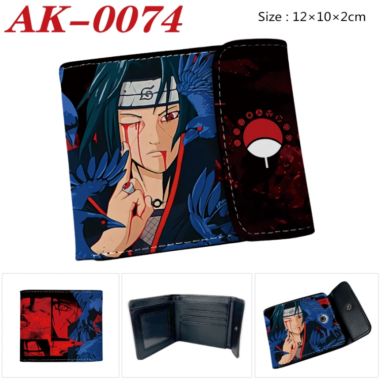 Naruto Anime PU leather full color buckle 20% off wallet 12X10X2CM