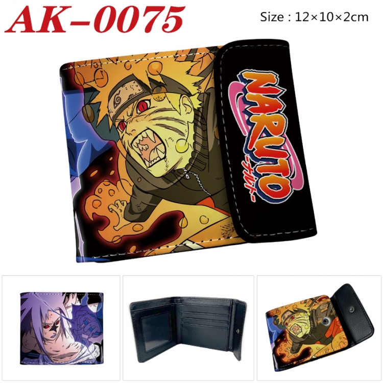 Naruto Anime PU leather full color buckle 20% off wallet 12X10X2CM