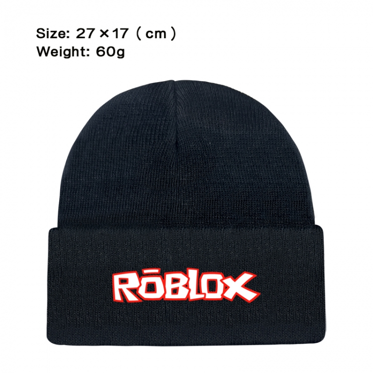 Roblox Anime printed plush knitted hat, warm hat 27X17cm 60g